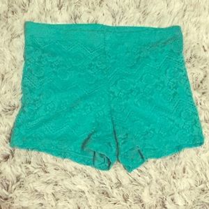 NWT Turquoise Lace Shorts